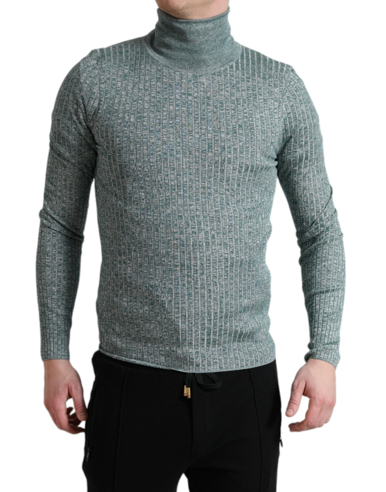 Dolce &amp; Gabbana Elegant Green Turtleneck Pullover Sweater