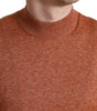 Dolce &amp; Gabbana Silk-Cashmere Orange Crew Neck Sweater