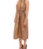 Dolce & Gabbana Brown sleeveless silk dress