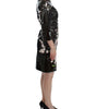 Dolce & Gabbana Black floral 3/4 Sleeve sheath dress