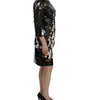 Dolce & Gabbana Black floral 3/4 Sleeve sheath dress