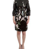 Dolce & Gabbana Black patent floral HANDPAINTED dress