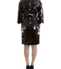Dolce & Gabbana Black patent floral HANDPAINTED dress