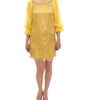 Dolce & Gabbana Yellow lace crystal mini dress