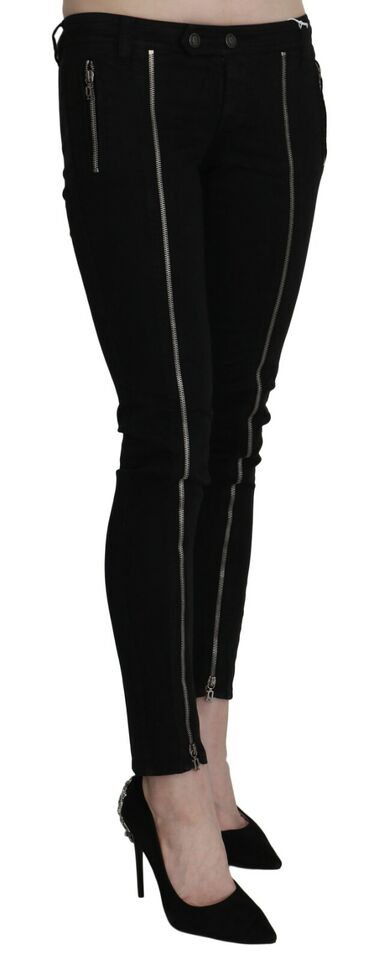 Dolce &amp; Gabbana Chic Black Low Waist Slim Fit Skinny Jeans
