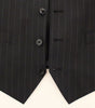 Dolce & Gabbana Black Striped Wool Silk Dress Vest Gilet