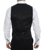 Dolce & Gabbana Black Striped Wool Silk Dress Vest Gilet