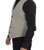 Dolce & Gabbana Beige Silk Blend Dress Formal Vest Gilet