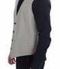 Dolce & Gabbana Beige Cotton Silk Blend Dress Vest Blazer
