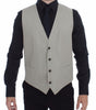 Dolce & Gabbana Beige Cotton Silk Blend Dress Vest Blazer