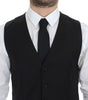 Dolce & Gabbana Black Wool Silk Stretch Dress Vest Blazer