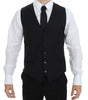 Dolce & Gabbana Black Wool Silk Stretch Dress Vest Blazer
