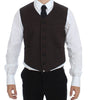 Dolce & Gabbana Brown Cotton Blend Dress Vest Gilet