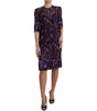 Dolce & Gabbana Purple floral lace crystal embedded dress