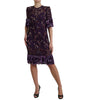 Dolce & Gabbana Purple floral lace crystal embedded dress