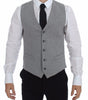 Dolce & Gabbana Gray Cotton Stretch Dress Vest Blazer