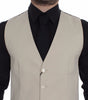 Dolce & Gabbana Beige Cotton Stretch Dress Vest Blazer