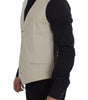 Dolce & Gabbana Beige Cotton Stretch Dress Vest Blazer