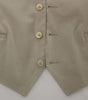Dolce & Gabbana Beige Cotton Stretch Dress Vest Blazer
