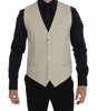 Dolce & Gabbana Beige Cotton Stretch Dress Vest Blazer