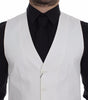 Dolce & Gabbana White Cotton Silk Blend Dress Vest Blazer