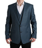 Dolce & Gabbana Elegant Green Martini Two-Piece Wool Suit