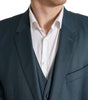Dolce & Gabbana Elegant Green Martini Two-Piece Wool Suit