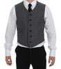 Dolce & Gabbana Gray Cotton Blend Logo Vest Gilet Weste