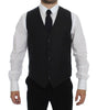 Dolce & Gabbana Gray Wool Silk Dress Vest Gilet Weste