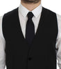 Dolce & Gabbana Black Wool Formal Dress Vest Gilet Weste