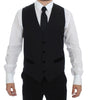 Dolce & Gabbana Black Wool Formal Dress Vest Gilet Weste