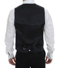 Dolce & Gabbana Gray Striped Wool Single Breasted Vest
