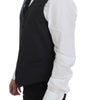 Dolce & Gabbana Gray Striped Wool Single Breasted Vest