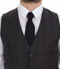 Dolce & Gabbana Brown Check Wool Single Breasted Vest
