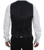 Dolce & Gabbana Black Striped Wool Single Breasted Vest