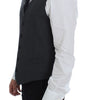 Dolce & Gabbana Gray Striped Wool Single Breasted Vest