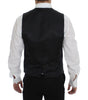 Dolce & Gabbana Gray Striped Wool Logo Vest Gilet Weste