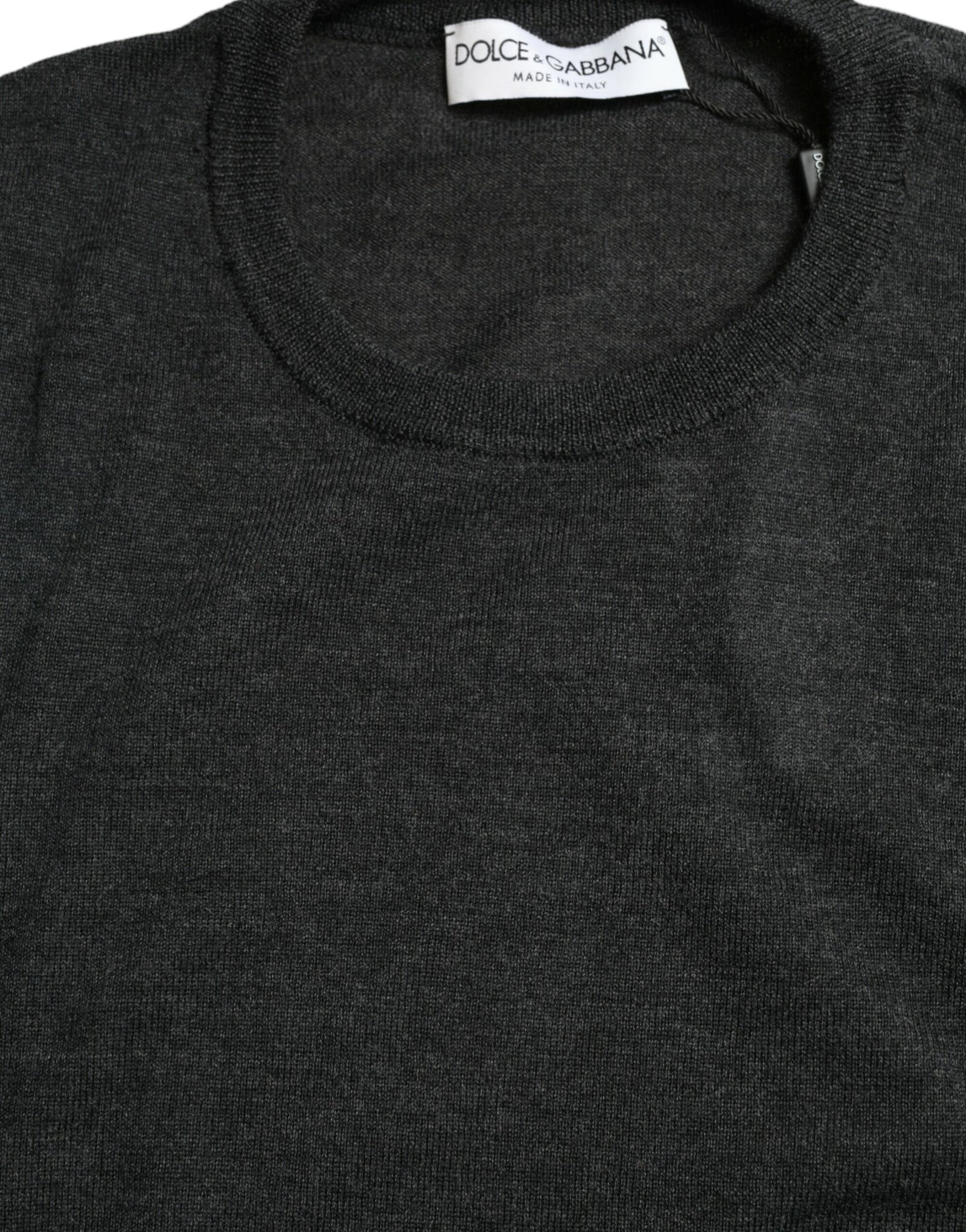 Dolce &amp; Gabbana Elegant Gray Wool Pullover Sweater