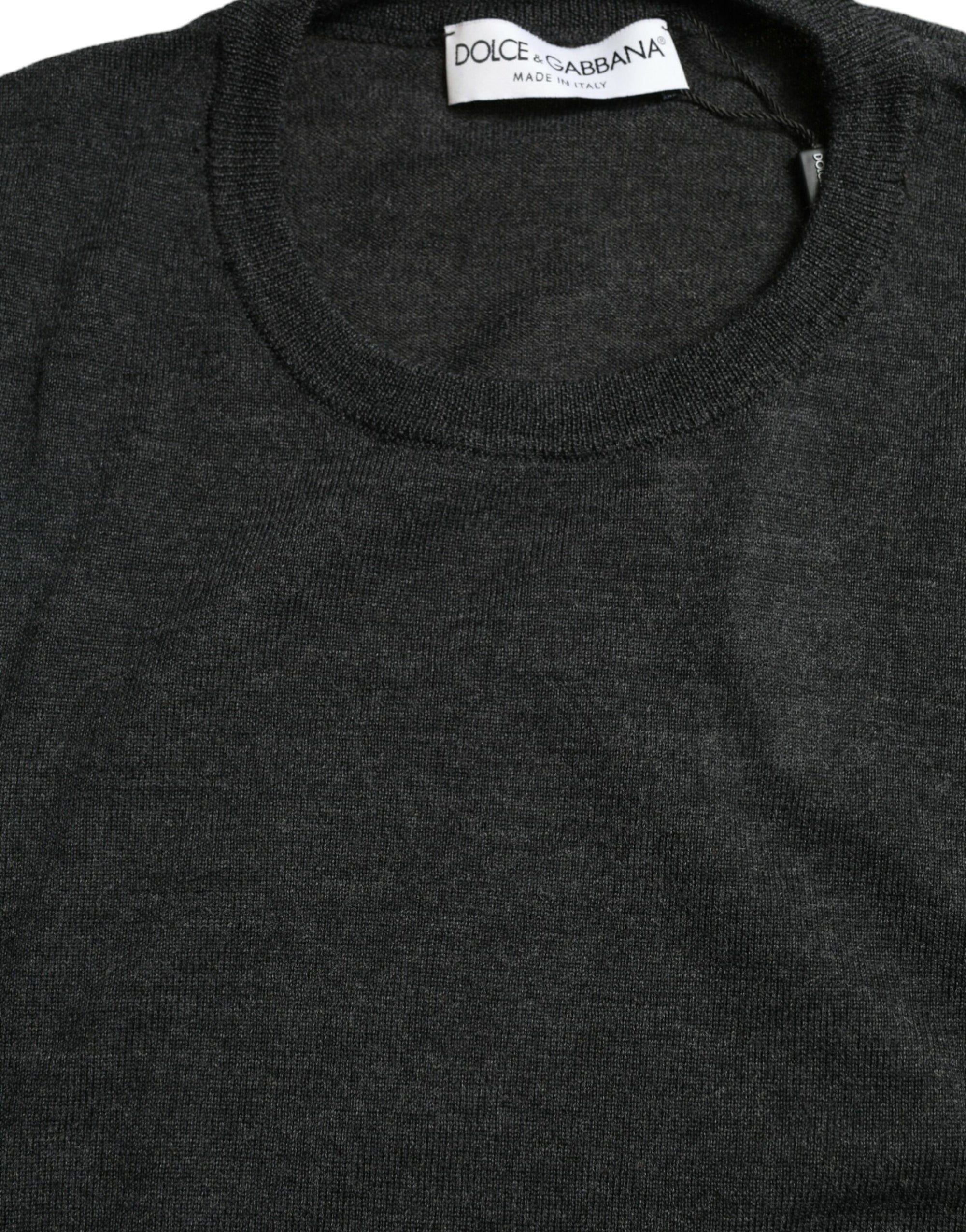 Dolce &amp; Gabbana Elegant Gray Wool Pullover Sweater