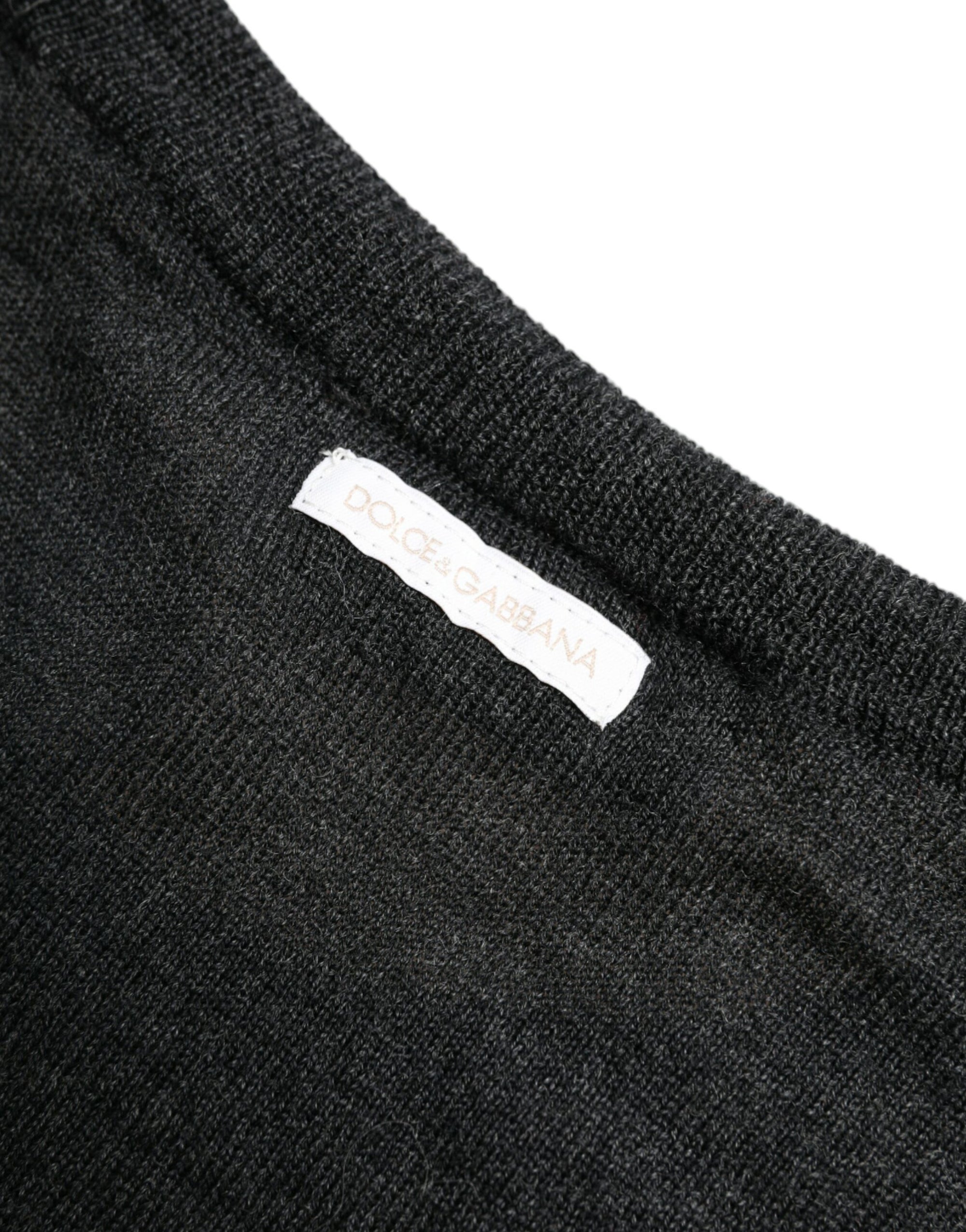 Dolce &amp; Gabbana Elegant Gray Wool Pullover Sweater