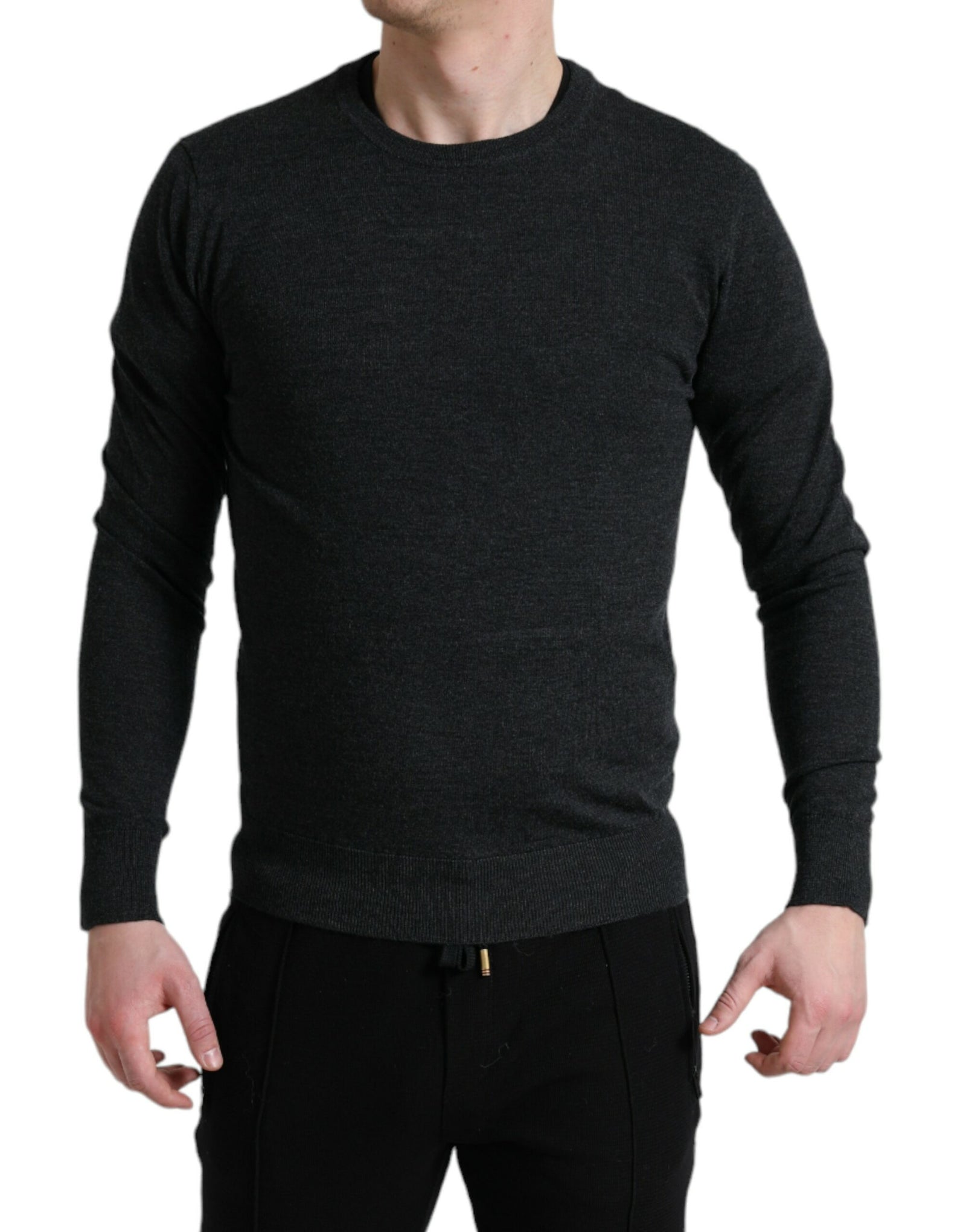 Dolce &amp; Gabbana Elegant Gray Wool Pullover Sweater