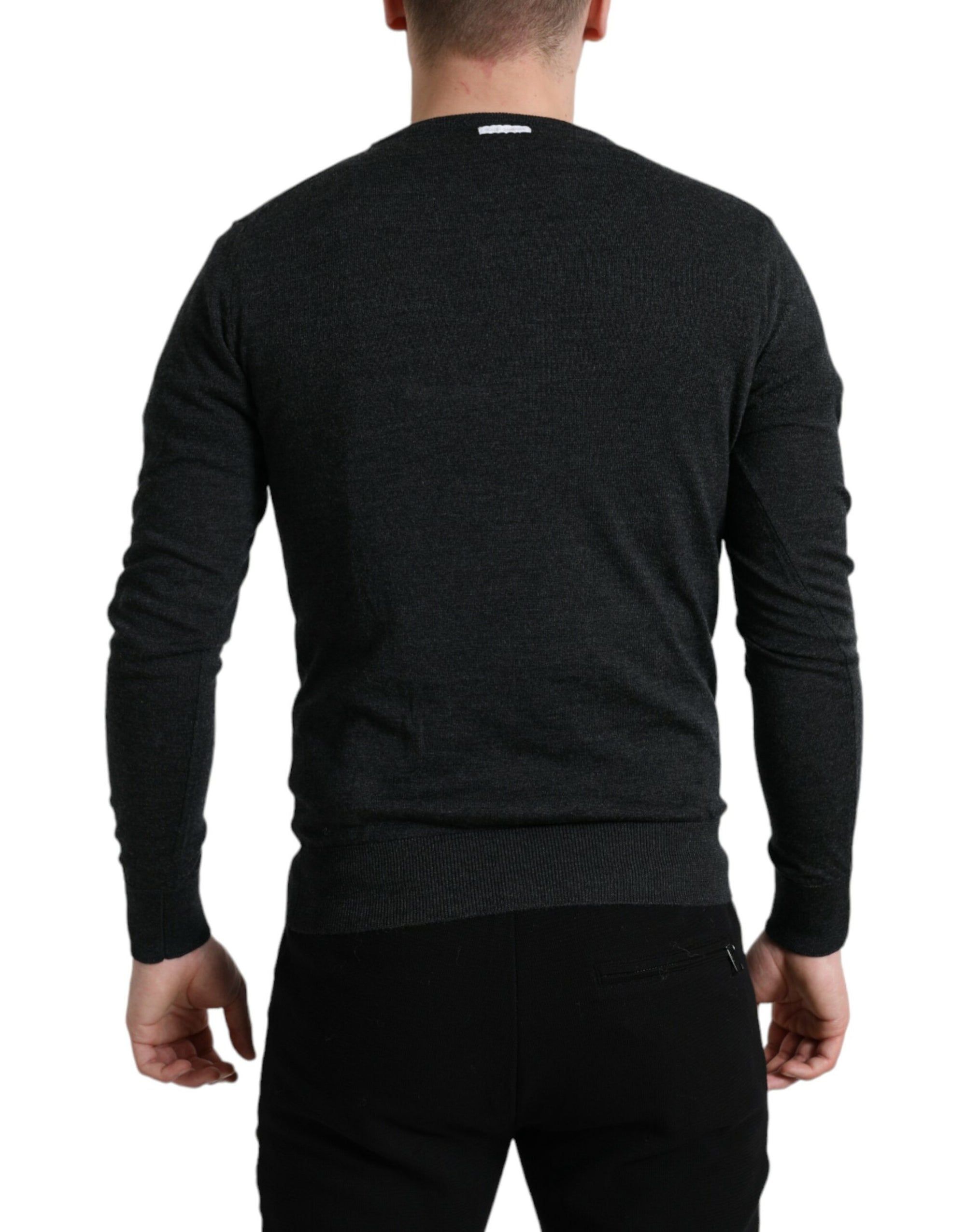Dolce &amp; Gabbana Elegant Gray Wool Pullover Sweater