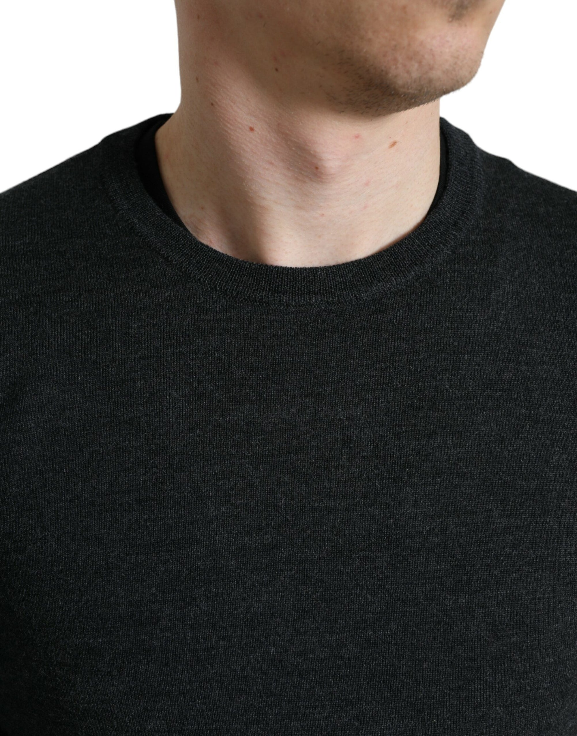 Dolce &amp; Gabbana Elegant Gray Wool Pullover Sweater