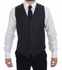 Dolce & Gabbana Gray Striped Wool Logo Vest Gilet Weste