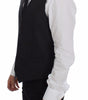 Dolce & Gabbana Gray Striped Wool Logo Vest Gilet Vests