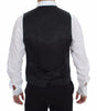 Dolce & Gabbana Gray Striped Wool Logo Vest Gilet Vests