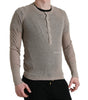 Dolce &amp; Gabbana Elegant Beige Henley Cashmere Sweater