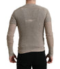 Dolce &amp; Gabbana Elegant Beige Henley Cashmere Sweater
