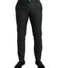 Dolce & Gabbana Dark Gray Stretch Slim Formal Pants