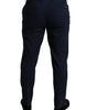 Dolce & Gabbana Dark Blue Cotton Stretch Slim Fit Dress Pants